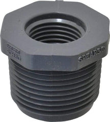 Value Collection - 1 x 1/2" PVC Plastic Pipe Bushing - Schedule 80, MIPT x FIPT End Connections - Americas Industrial Supply