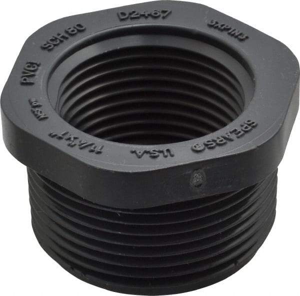 Value Collection - 1-1/4 x 1" PVC Plastic Pipe Bushing - Schedule 80, MIPT x FIPT End Connections - Americas Industrial Supply