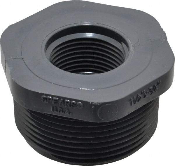 Value Collection - 1-1/2 x 3/4" PVC Plastic Pipe Bushing - Schedule 80, MIPT x FIPT End Connections - Americas Industrial Supply