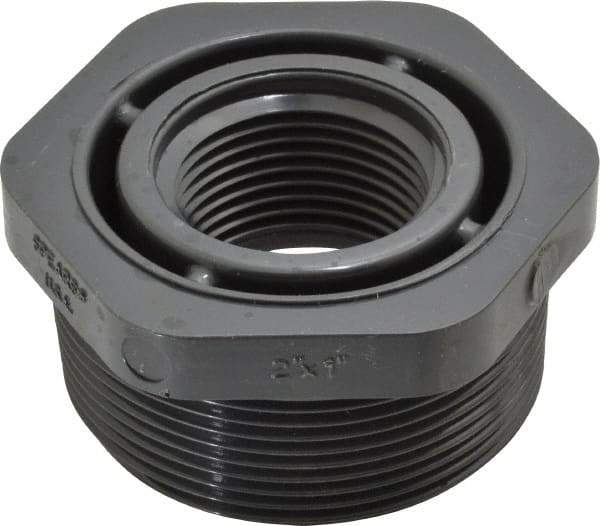 Value Collection - 2 x 1" PVC Plastic Pipe Bushing - Schedule 80, MIPT x FIPT End Connections - Americas Industrial Supply