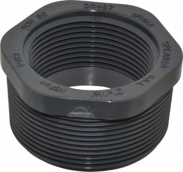 Value Collection - 2 x 1-1/2" PVC Plastic Pipe Bushing - Schedule 80, MIPT x FIPT End Connections - Americas Industrial Supply