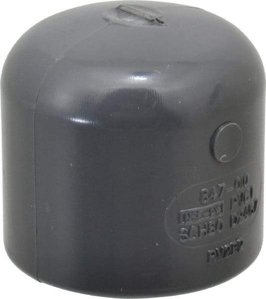 Value Collection - 1" PVC Plastic Pipe End Cap - Schedule 80, Slip End Connections - Americas Industrial Supply