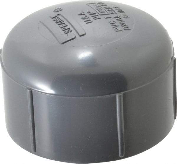 Value Collection - 2-1/2" PVC Plastic Pipe End Cap - Schedule 80, FIPT End Connections - Americas Industrial Supply