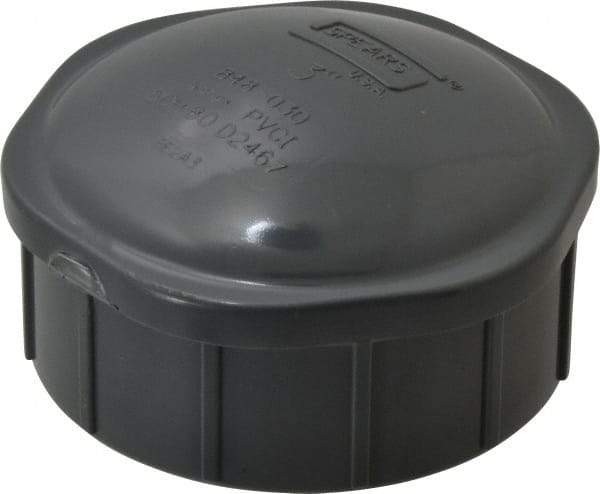 Value Collection - 3" PVC Plastic Pipe End Cap - Schedule 80, FIPT End Connections - Americas Industrial Supply