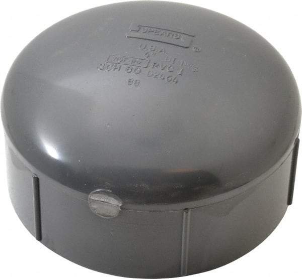 Value Collection - 4" PVC Plastic Pipe End Cap - Schedule 80, FIPT End Connections - Americas Industrial Supply