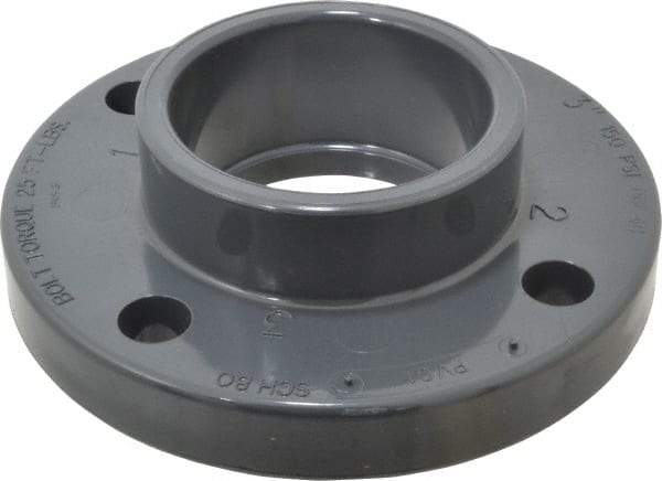 Value Collection - 3" PVC Plastic Pipe Flange (One Piece) - Schedule 80, Slip End Connections - Americas Industrial Supply