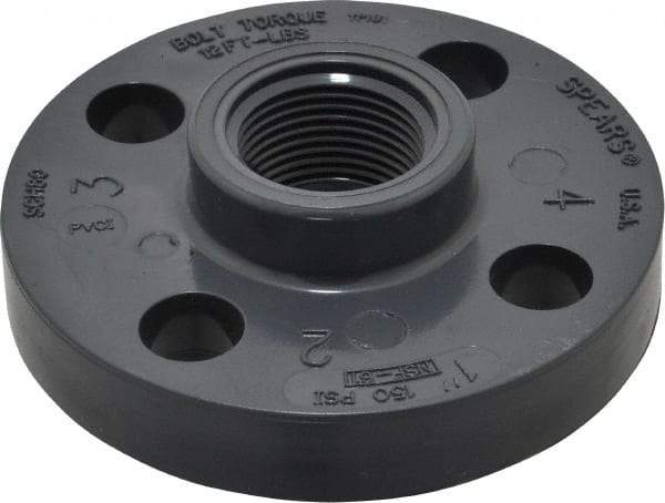 Value Collection - 1" PVC Plastic Pipe Flange (One Piece) - Schedule 80, FIPT End Connections - Americas Industrial Supply