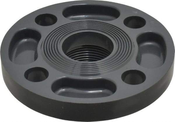 Value Collection - 1-1/4" PVC Plastic Pipe Flange (One Piece) - Schedule 80, FIPT End Connections - Americas Industrial Supply