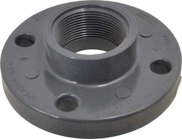 Value Collection - 2-1/2" PVC Plastic Pipe Flange (One Piece) - Schedule 80, FIPT End Connections - Americas Industrial Supply