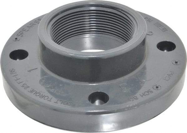 Value Collection - 3" PVC Plastic Pipe Flange (One Piece) - Schedule 80, FIPT End Connections - Americas Industrial Supply