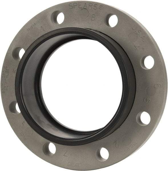 Value Collection - 6" PVC Plastic Pipe Flange (Two Piece) - Schedule 80, Slip End Connections - Americas Industrial Supply