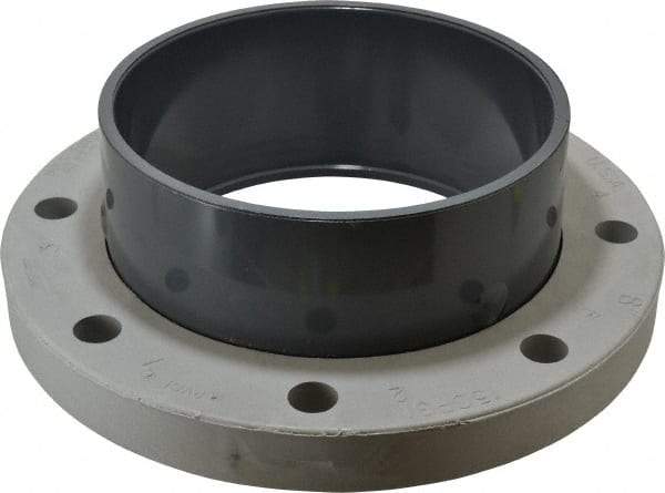 Value Collection - 8" PVC Plastic Pipe Flange (Two Piece) - Schedule 80, Slip End Connections - Americas Industrial Supply