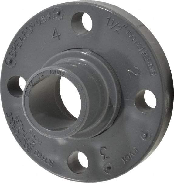 Value Collection - 1-1/2" PVC Plastic Pipe Flange (Two Piece) - Schedule 80, Spig End Connections - Americas Industrial Supply