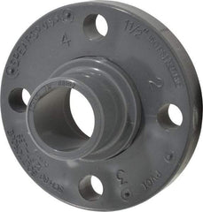 Value Collection - 1-1/2" PVC Plastic Pipe Flange (Two Piece) - Schedule 80, Spig End Connections - Americas Industrial Supply