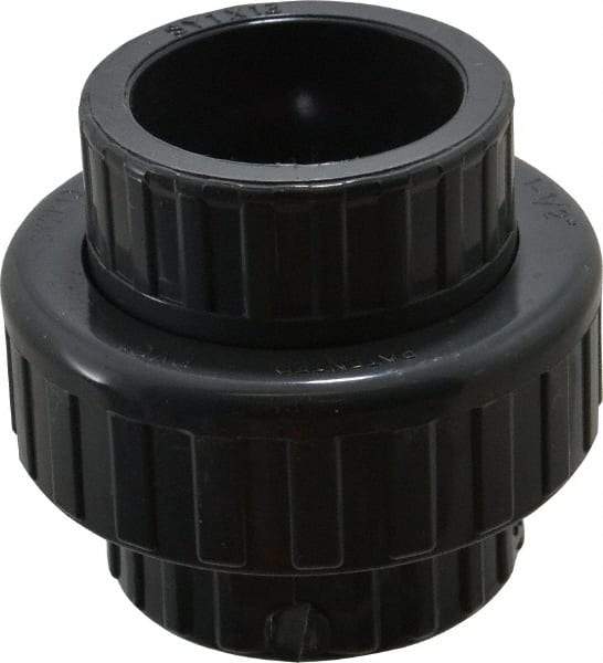 Value Collection - 1-1/2" PVC Plastic Pipe Union with EPDM O-Ring - Schedule 80, Slip x Slip End Connections - Americas Industrial Supply