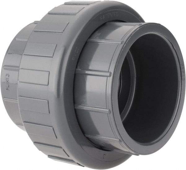 Value Collection - 3" PVC Plastic Pipe Union with EPDM O-Ring - Schedule 80, Slip x Slip End Connections - Americas Industrial Supply