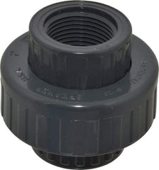 Value Collection - 1" PVC Plastic Pipe Union with EPDM O-Ring - Schedule 80, FIPT x FIPT End Connections - Americas Industrial Supply