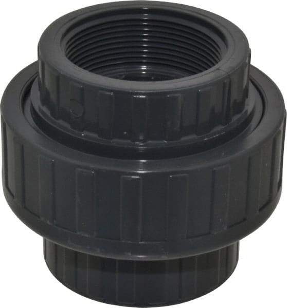 Value Collection - 2" PVC Plastic Pipe Union with EPDM O-Ring - Schedule 80, FIPT x FIPT End Connections - Americas Industrial Supply
