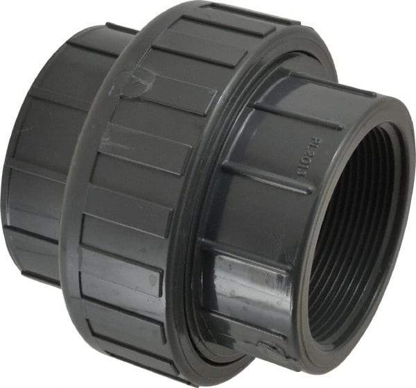 Value Collection - 3" PVC Plastic Pipe Union with EPDM O-Ring - Schedule 80, FIPT x FIPT End Connections - Americas Industrial Supply