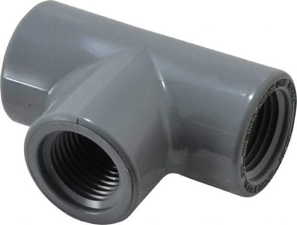 Value Collection - 1/2" CPVC Plastic Pipe Tee - Schedule 80, FIPT x FIPT x FIPT End Connections - Americas Industrial Supply