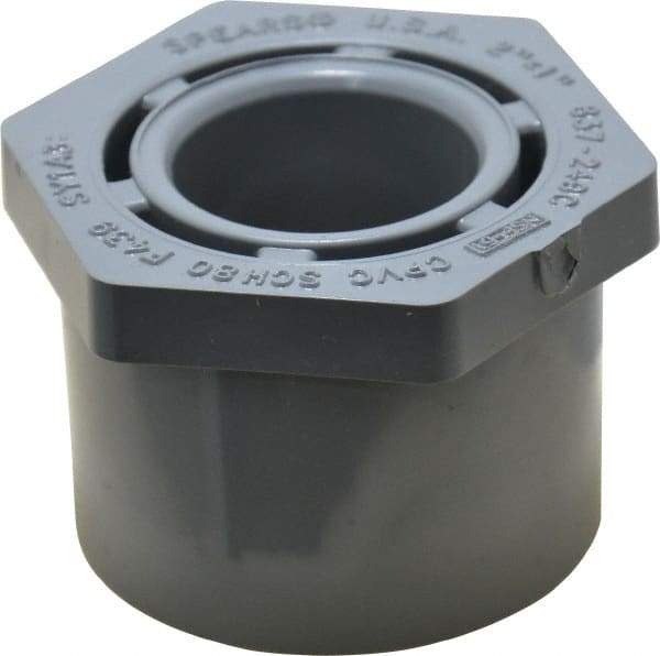 Value Collection - 2 x 1" CPVC Plastic Pipe Bushing - Schedule 80, Spig x Slip End Connections - Americas Industrial Supply