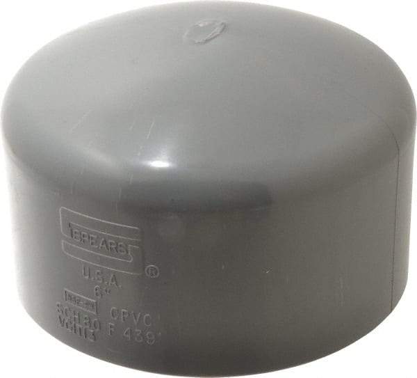 Value Collection - 6" CPVC Plastic Pipe End Cap - Schedule 80, Slip End Connections - Americas Industrial Supply