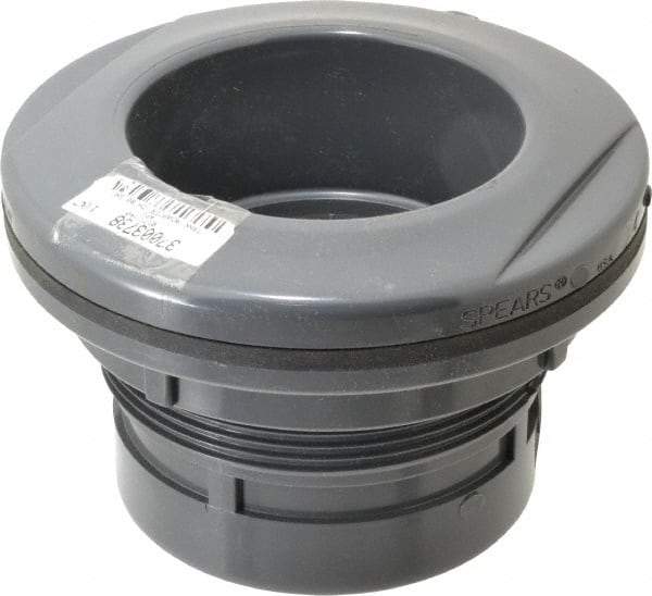 Value Collection - 4" PVC Plastic Pipe Bulkhead Tank Adapter - Schedule 80, Slip x FIPT End Connections - Americas Industrial Supply