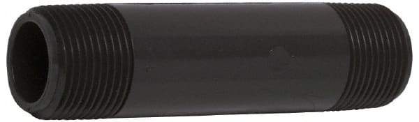 Value Collection - 1-1/2" Pipe, 4-1/2" Long PVC Threaded Plastic Pipe Nipple - Schedule 80, Gray - Americas Industrial Supply