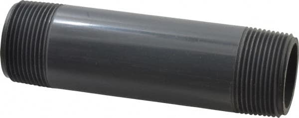 Value Collection - 1-1/4" Pipe, 5-1/2" Long PVC Threaded Plastic Pipe Nipple - Schedule 80, Gray - Americas Industrial Supply