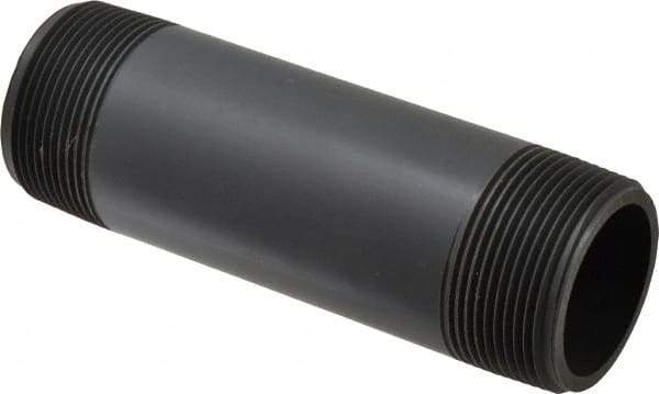 Value Collection - 1-1/2" Pipe, 5-1/2" Long PVC Threaded Plastic Pipe Nipple - Schedule 80, Gray - Americas Industrial Supply