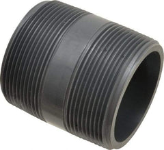 Value Collection - 2" Pipe, 2-1/2" Long PVC Threaded Plastic Pipe Nipple - Schedule 80, Gray - Americas Industrial Supply