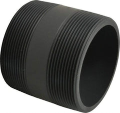 Value Collection - 4" Pipe, 4" Long PVC Threaded Plastic Pipe Nipple - Schedule 80, Gray - Americas Industrial Supply
