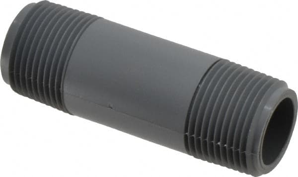 Value Collection - 3/4" Pipe, 3" Long CPVC Threaded Plastic Pipe Nipple - Schedule 80, Gray - Americas Industrial Supply