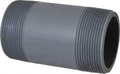 Value Collection - 2" Pipe, 4" Long CPVC Threaded Plastic Pipe Nipple - Schedule 80, Gray - Americas Industrial Supply