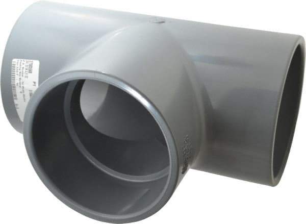 Value Collection - 6" CPVC Plastic Pipe Tee - Schedule 80, Slip x Slip x Slip End Connections - Americas Industrial Supply