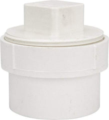 B&K Mueller - 3", PVC Drain, Waste & Vent Pipe Cleanout Adapter - Spig x CO with Plug - Americas Industrial Supply