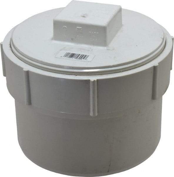 B&K Mueller - 6", PVC Drain, Waste & Vent Pipe Cleanout Adapter - Spig x CO with Plug - Americas Industrial Supply