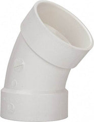 B&K Mueller - 4", PVC Drain, Waste & Vent Pipe 45 Elbow - Hub x Hub - Americas Industrial Supply