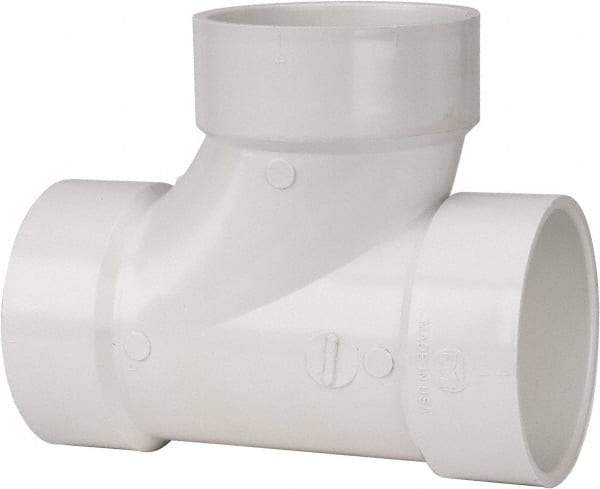 B&K Mueller - 4", PVC Drain, Waste & Vent Pipe Sanitary Tee - Hub x Hub x Hub - Americas Industrial Supply