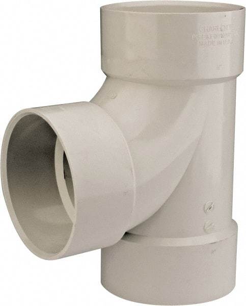 B&K Mueller - 6", PVC Drain, Waste & Vent Pipe Sanitary Tee - Hub x Hub x Hub - Americas Industrial Supply