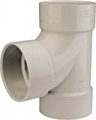 B&K Mueller - 6", PVC Drain, Waste & Vent Pipe Sanitary Tee - Hub x Hub x Hub - Americas Industrial Supply