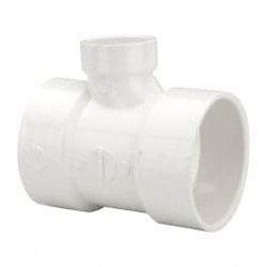 B&K Mueller - 3 x 3 x 1-1/2", PVC Drain, Waste & Vent Pipe Reducing Sanitary Tee - Hub x Hub x Hub - Americas Industrial Supply