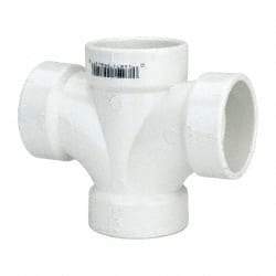 B&K Mueller - 1-1/2", PVC Drain, Waste & Vent Pipe Sanitary Cross - All Hub - Americas Industrial Supply