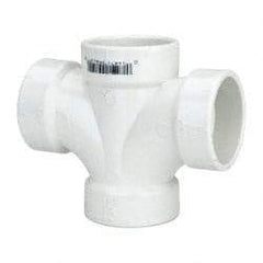 B&K Mueller - 1-1/2", PVC Drain, Waste & Vent Pipe Sanitary Cross - All Hub - Americas Industrial Supply