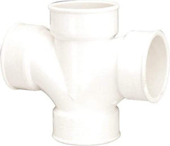 B&K Mueller - 3", PVC Drain, Waste & Vent Pipe Sanitary Cross - All Hub - Americas Industrial Supply
