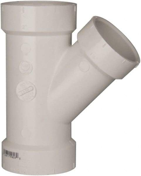 B&K Mueller - 2 x 2 x 1-1/2", PVC Drain, Waste & Vent Pipe 45 Wye - Hub x Hub x Hub - Americas Industrial Supply