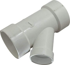 B&K Mueller - 3 x 3 x 2", PVC Drain, Waste & Vent Pipe 45 Wye - Hub x Hub x Hub - Americas Industrial Supply
