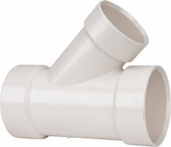 B&K Mueller - 4 x 4 x 3", PVC Drain, Waste & Vent Pipe 45 Wye - Hub x Hub x Hub - Americas Industrial Supply