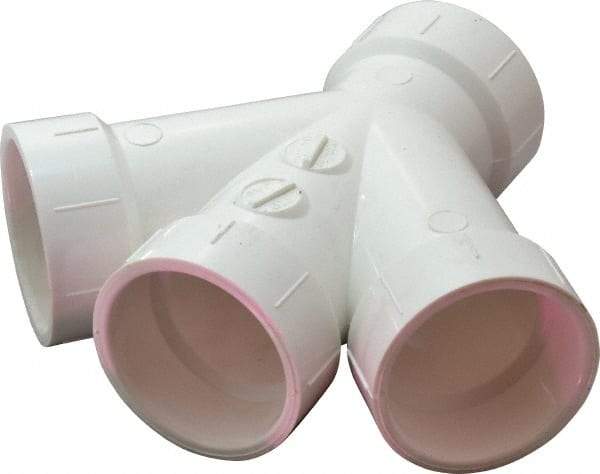 B&K Mueller - 1-1/2", PVC Drain, Waste & Vent Pipe 45 Double Wye - All Hub - Americas Industrial Supply