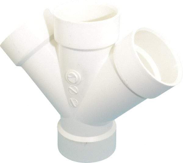 B&K Mueller - 3", PVC Drain, Waste & Vent Pipe 45 Double Wye - All Hub - Americas Industrial Supply